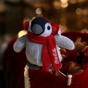 Coca-Cola Holiday Mini Penguin Plush Stuffed Toy